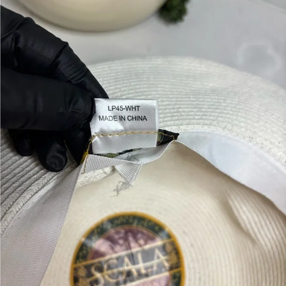 Scala Collezione Classic Cream Wide-Brim Hat Brim Beach Vacation Sun - Picture 8 of 10